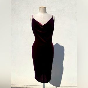 Lulus cowl neck red velvet dress size Large